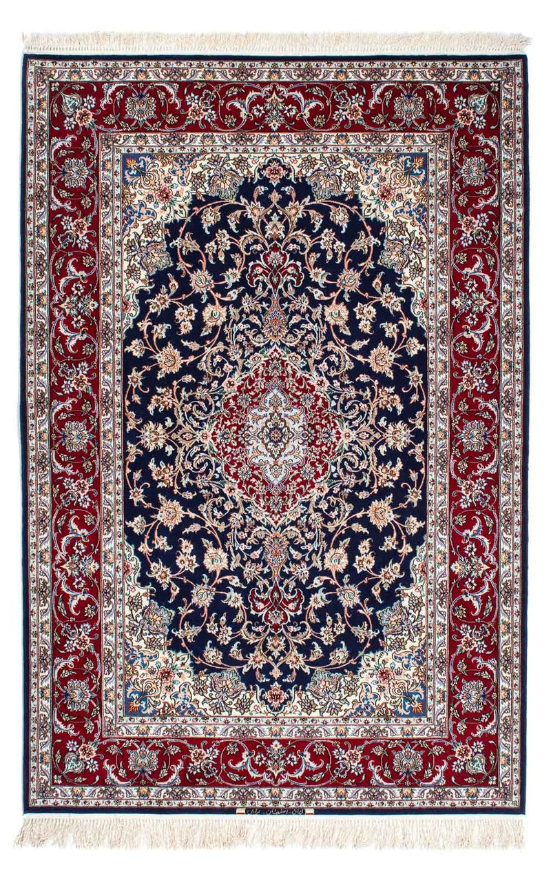 Persisk tæppe - Isfahan - Premium - 200 x 130 cm - mørkeblå