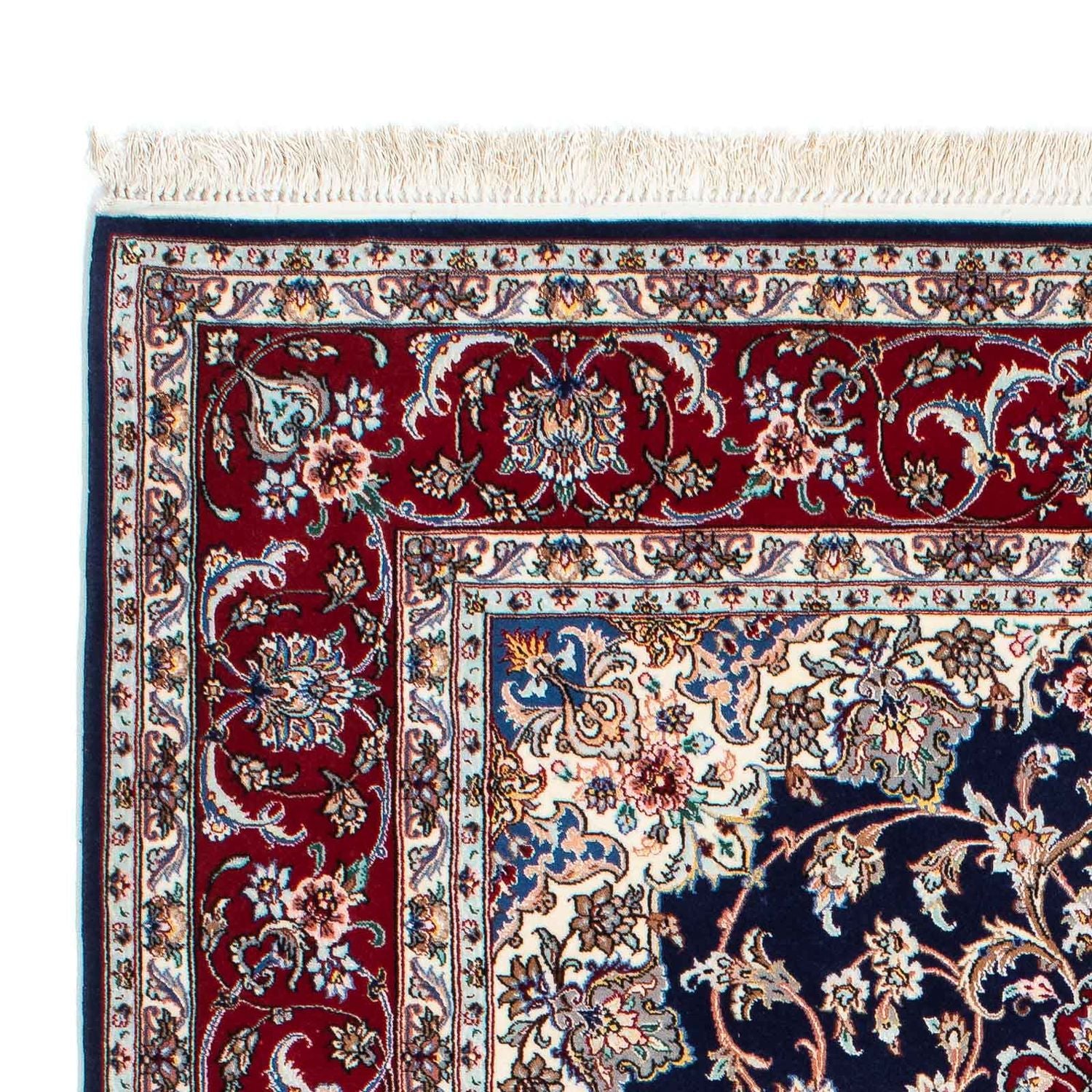 Persisk tæppe - Isfahan - Premium - 200 x 130 cm - mørkeblå