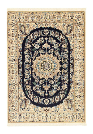 Persisk tæppe - Nain - Premium - 148 x 100 cm - mørkeblå
