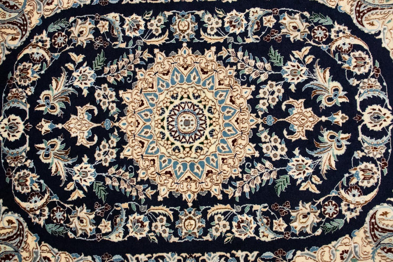 Persisk tæppe - Nain - Premium - 148 x 100 cm - mørkeblå