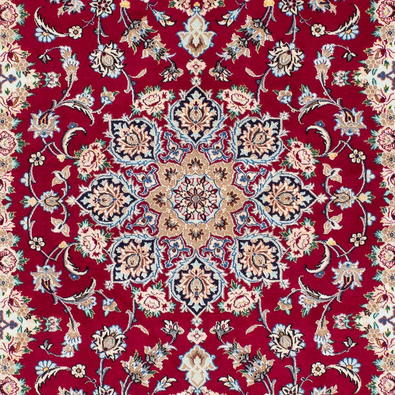 Persisk tæppe - Isfahan - Premium - 194 x 131 cm - mørkerød