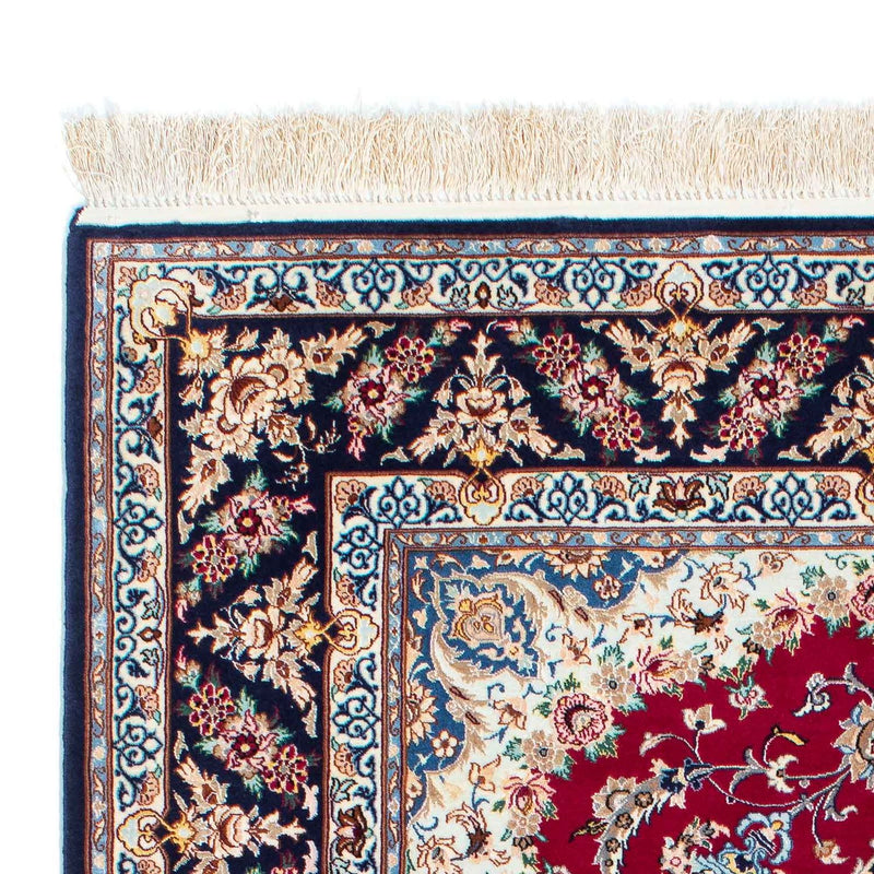 Persisk tæppe - Isfahan - Premium - 194 x 131 cm - mørkerød