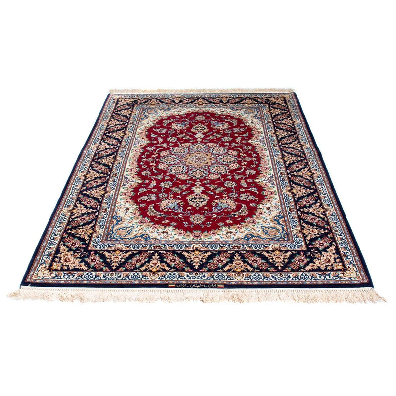 Persisk tæppe - Isfahan - Premium - 194 x 131 cm - mørkerød