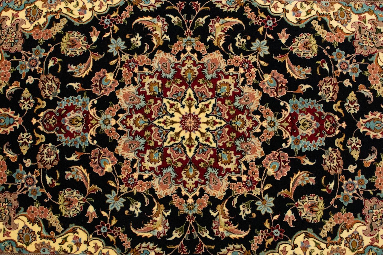 Persisk tæppe - Ghom - 157 x 105 cm - sort