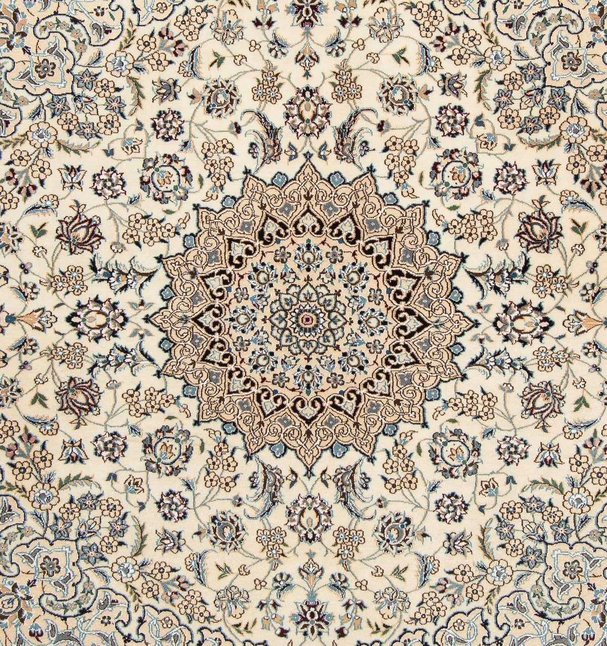 Persisk tæppe - Nain - Royal firkantet  - 202 x 201 cm - beige
