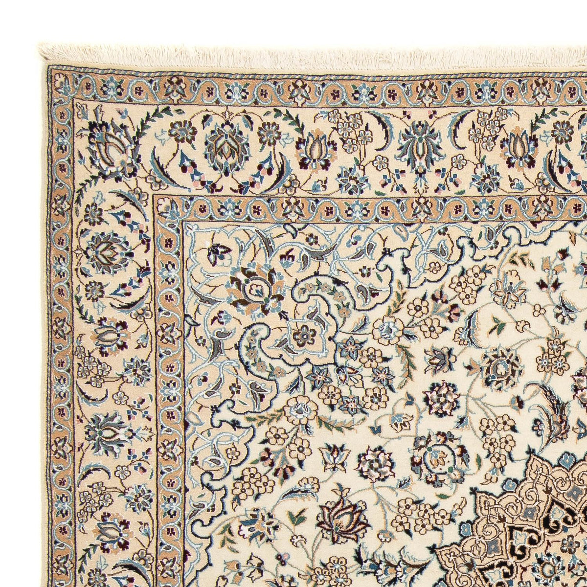 Persisk tæppe - Nain - Royal firkantet  - 202 x 201 cm - beige