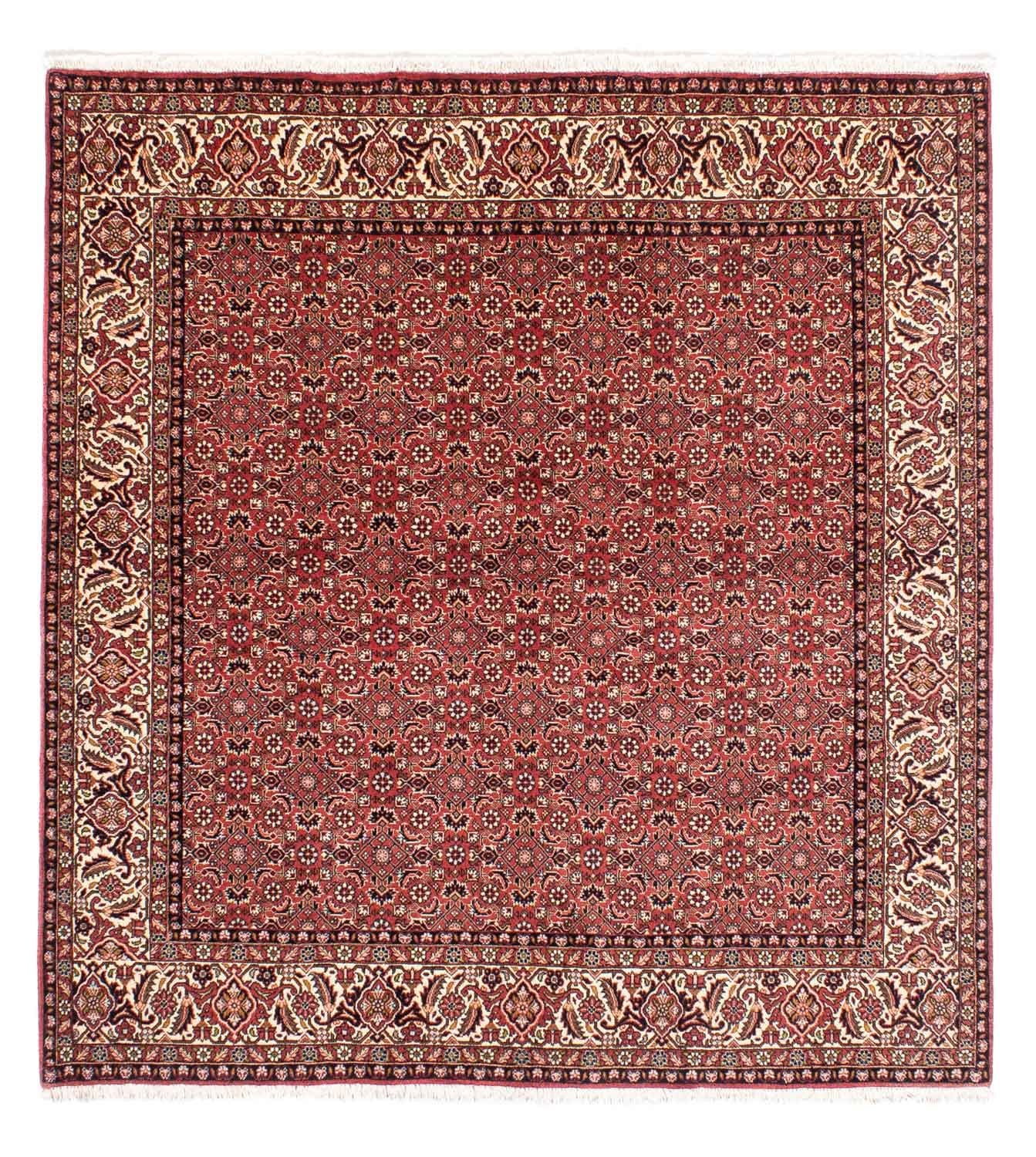 Persisk tæppe - Bijar firkantet  - 208 x 200 cm - lysrød