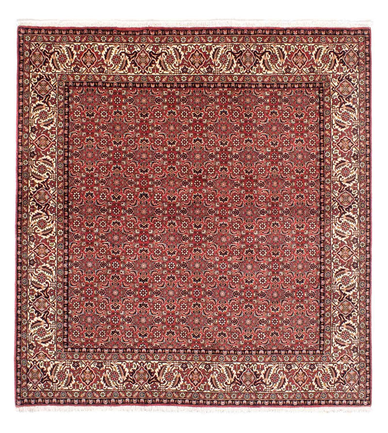 Persisk tæppe - Bijar firkantet  - 208 x 200 cm - lysrød