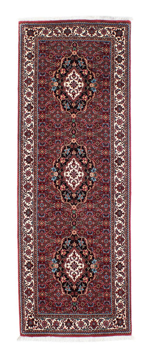 Løber Persisk tæppe - Bijar - 205 x 74 cm - mørkerød