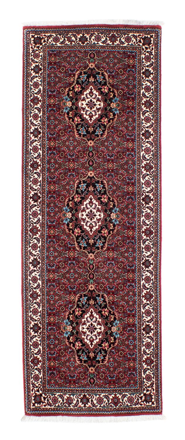 Løber Persisk tæppe - Bijar - 205 x 74 cm - mørkerød