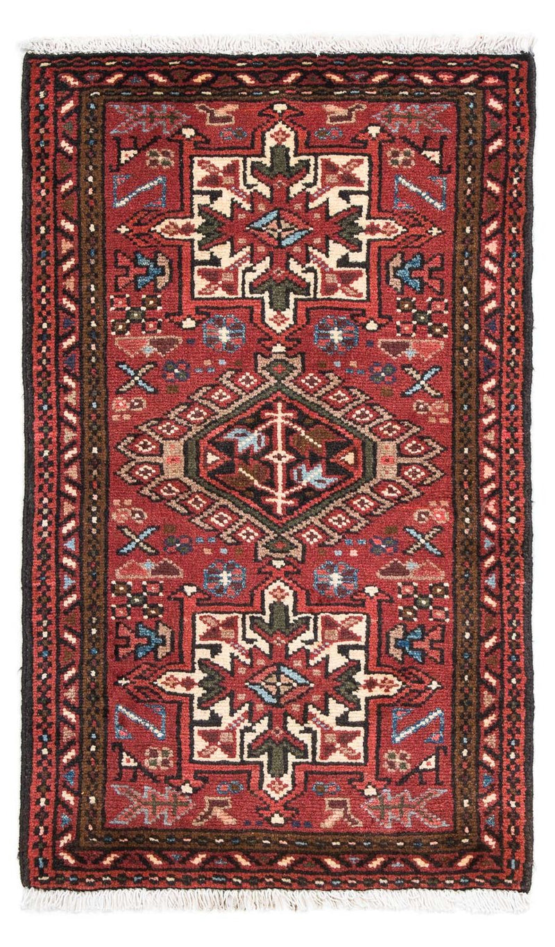 Persisk tæppe - Nomadisk - 106 x 64 cm - mørkerød