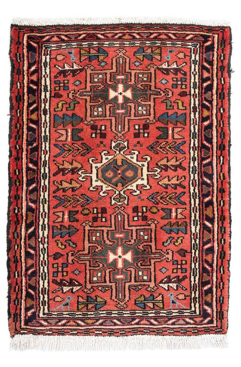 Persisk tæppe - Nomadisk - 100 x 67 cm - mørkerød