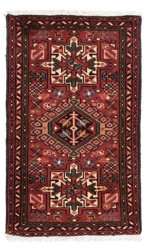 Persisk tæppe - Nomadisk - 105 x 66 cm - mørkerød