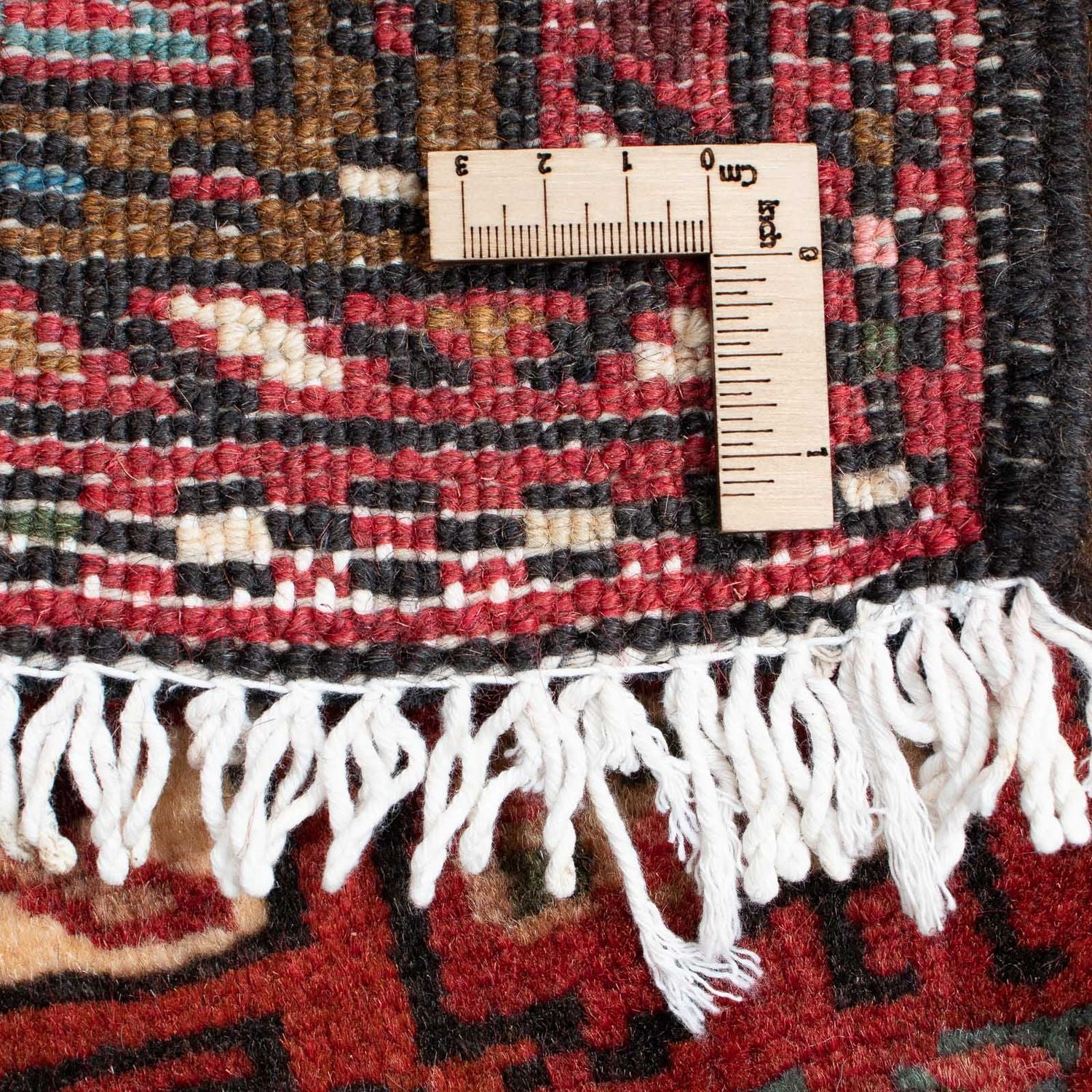 Persisk tæppe - Nomadisk - 105 x 66 cm - mørkerød