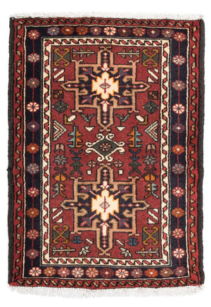 Persisk tæppe - Nomadisk - 105 x 75 cm - mørkerød