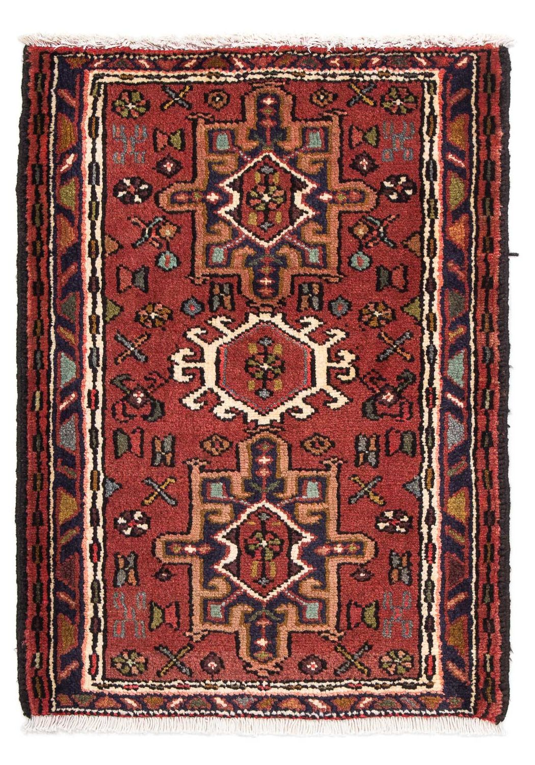Persisk tæppe - Nomadisk - 98 x 70 cm - mørkerød
