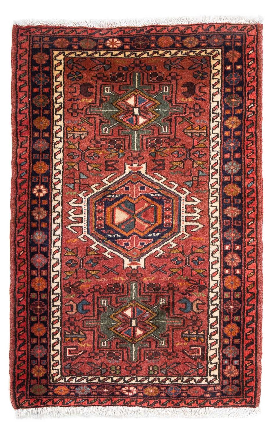 Persisk tæppe - Nomadisk - 115 x 75 cm - mørkerød