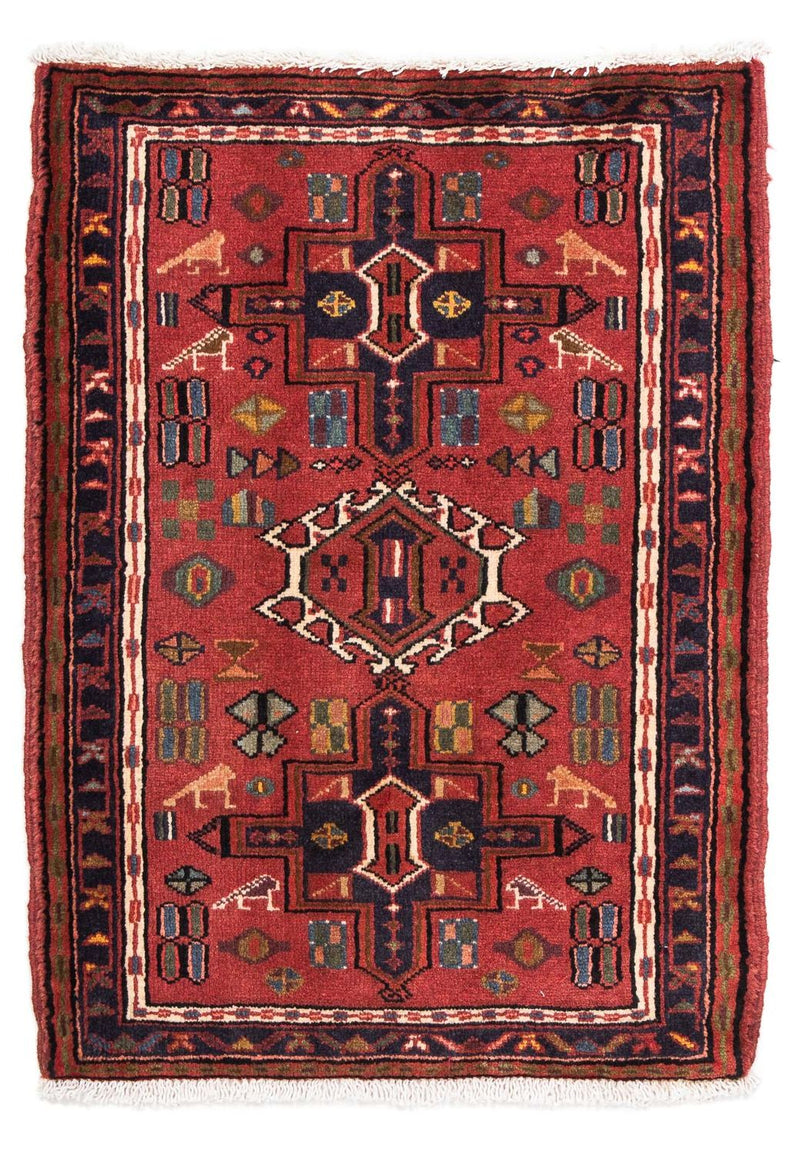 Persisk tæppe - Nomadisk - 98 x 70 cm - mørkerød