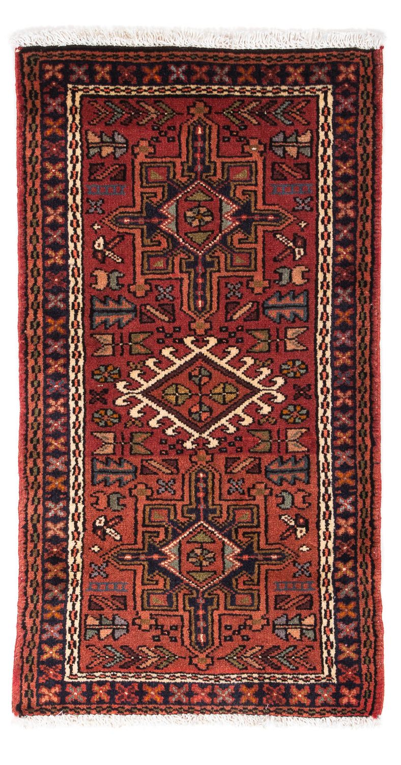 Persisk tæppe - Nomadisk - 116 x 60 cm - mørkerød
