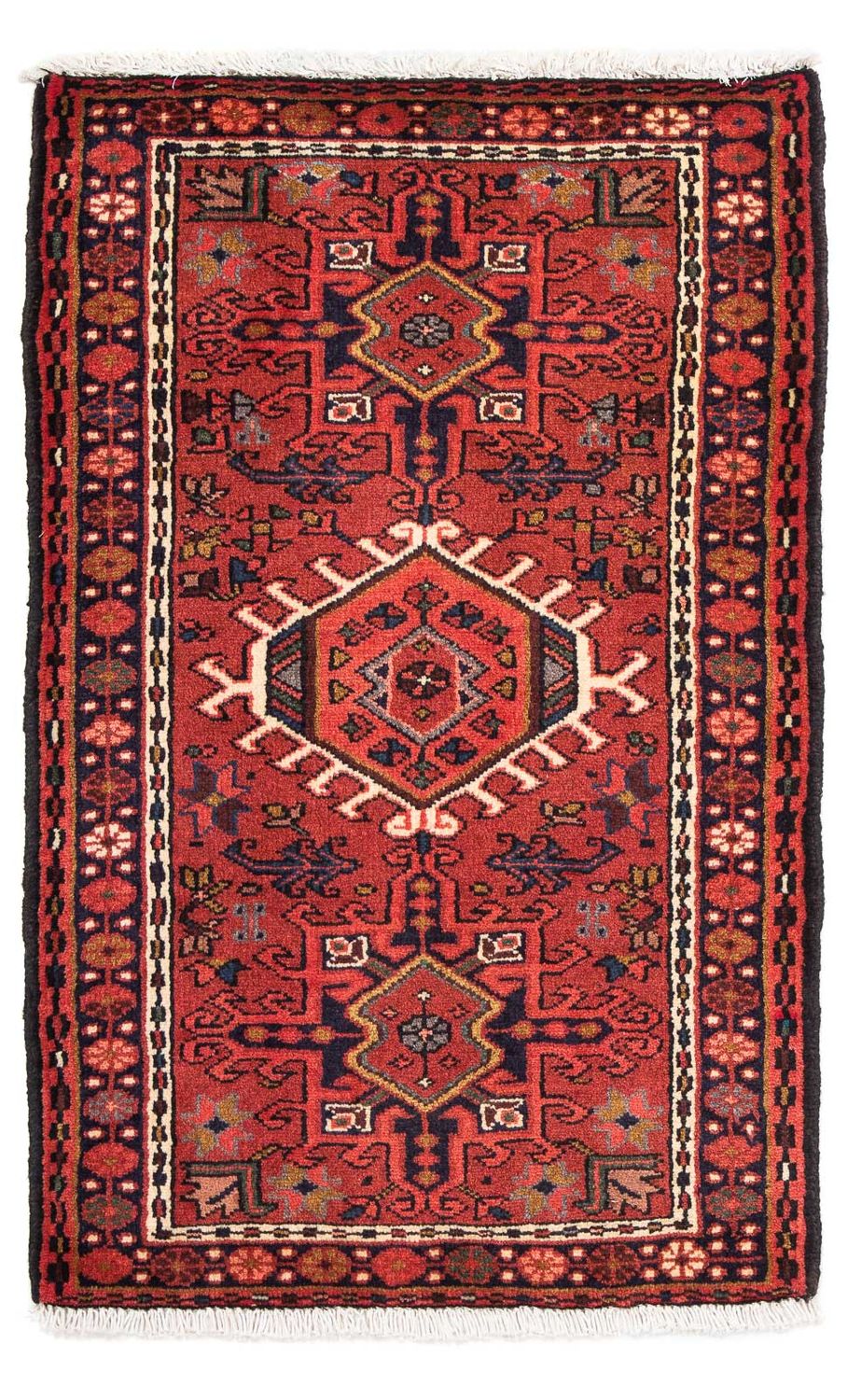 Persisk tæppe - Nomadisk - 105 x 65 cm - mørkerød