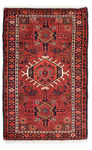 Persisk tæppe - Nomadisk - 105 x 65 cm - mørkerød