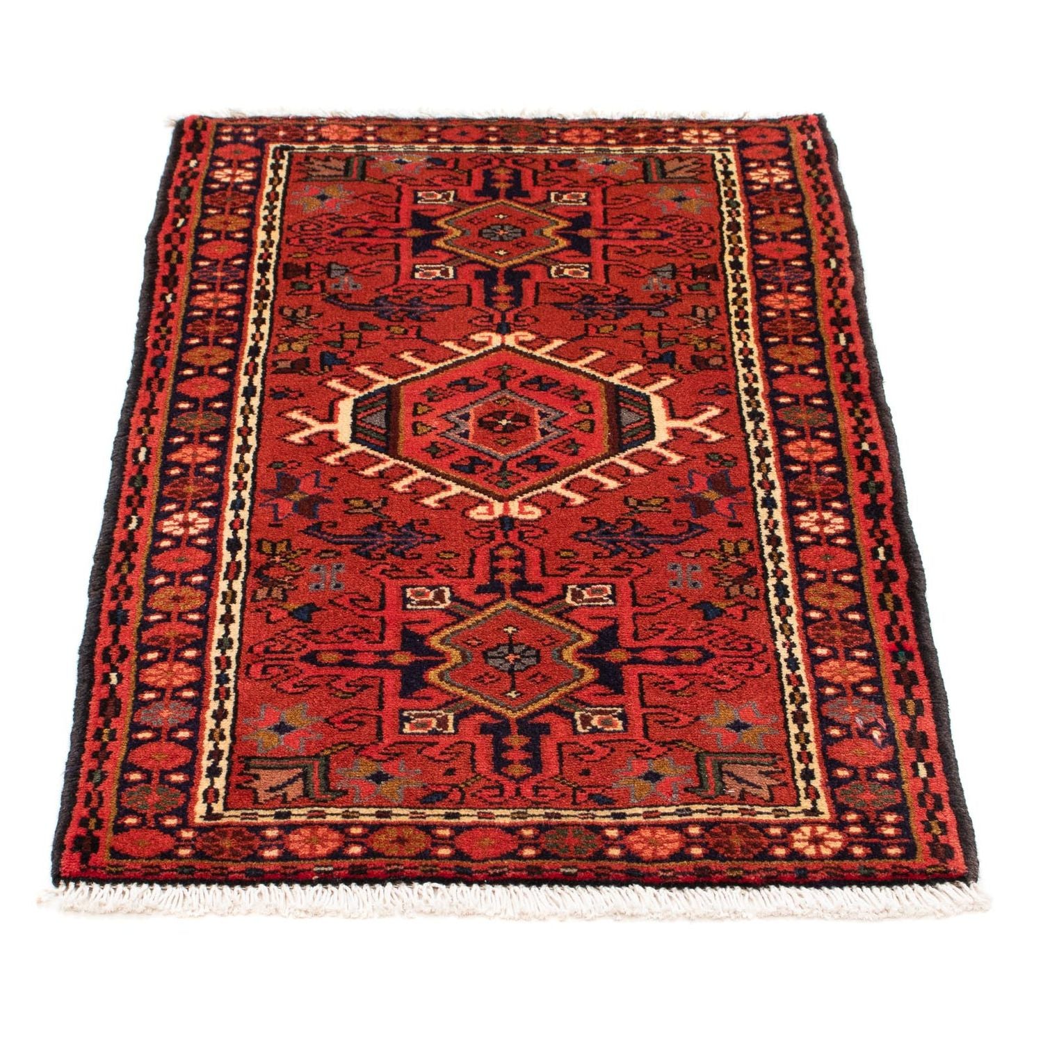 Persisk tæppe - Nomadisk - 105 x 65 cm - mørkerød