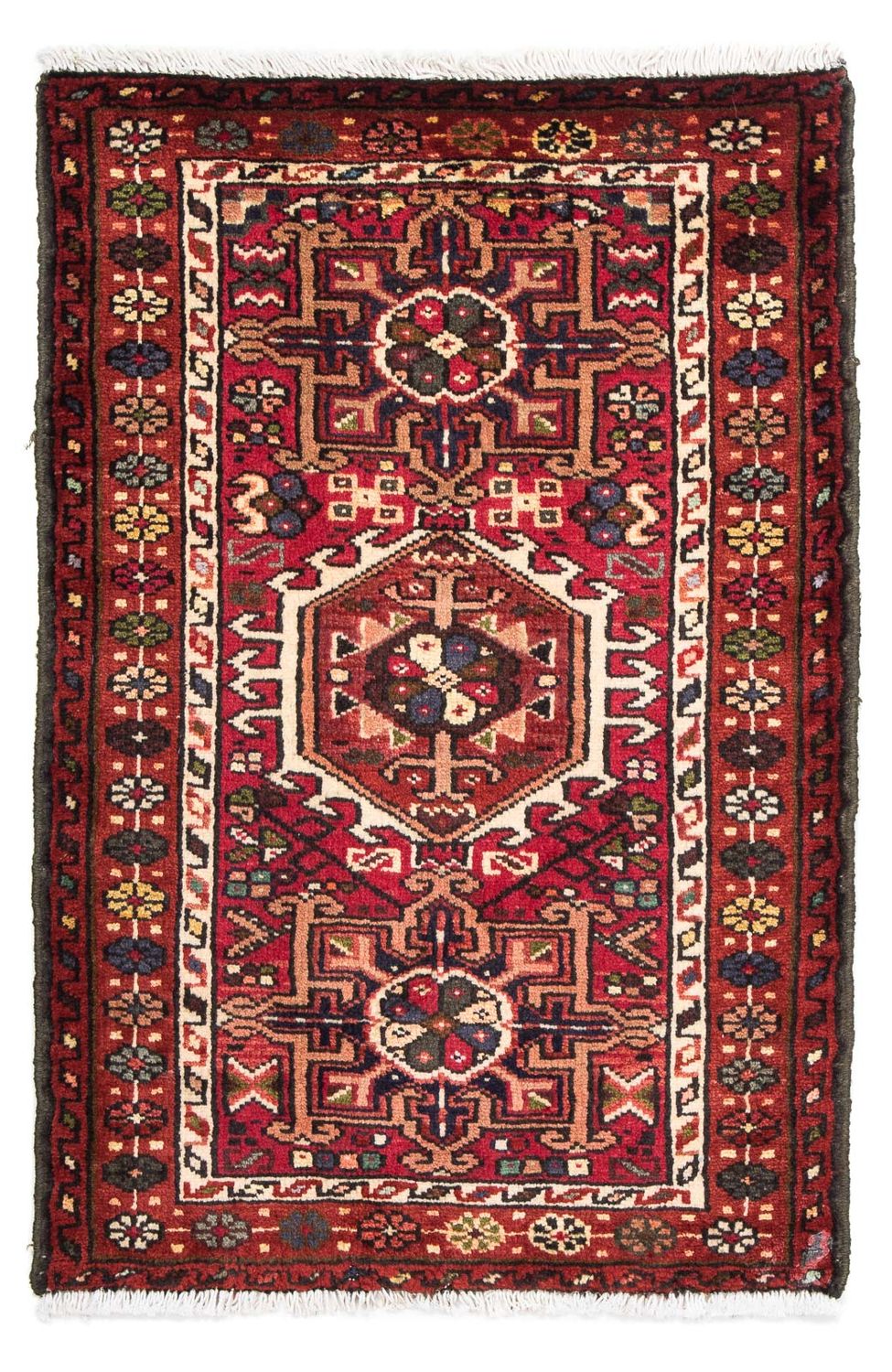 Persisk tæppe - Nomadisk - 105 x 70 cm - mørkerød
