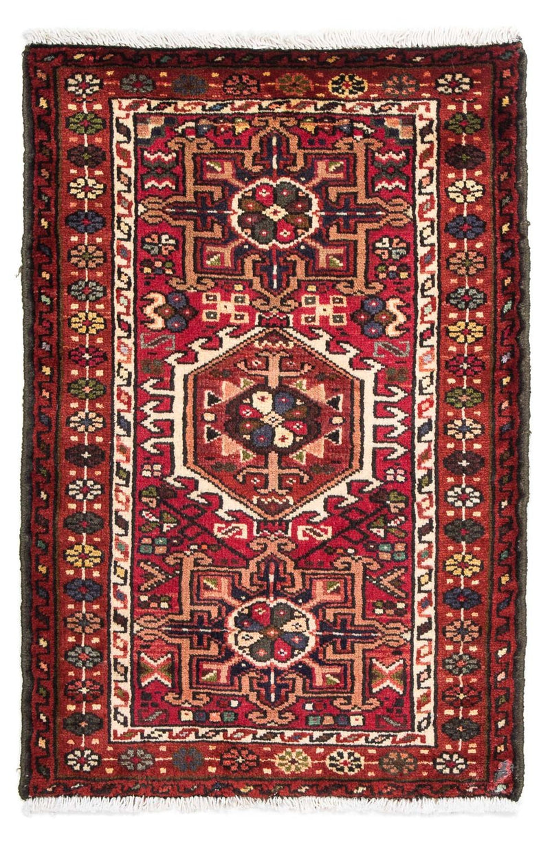 Persisk tæppe - Nomadisk - 105 x 70 cm - mørkerød