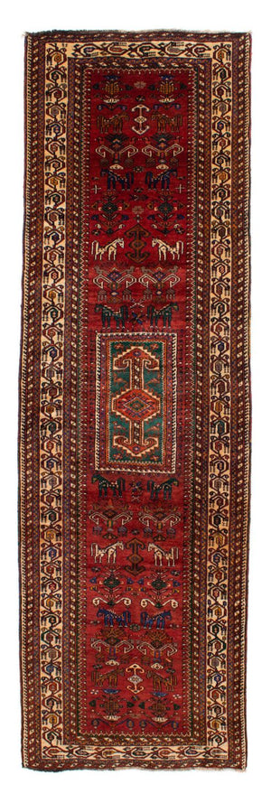 Løber Persisk tæppe - Nomadisk - 337 x 103 cm - mørkerød