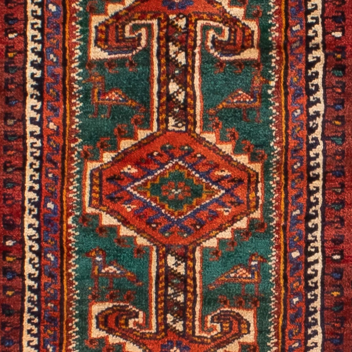 Løber Persisk tæppe - Nomadisk - 337 x 103 cm - mørkerød
