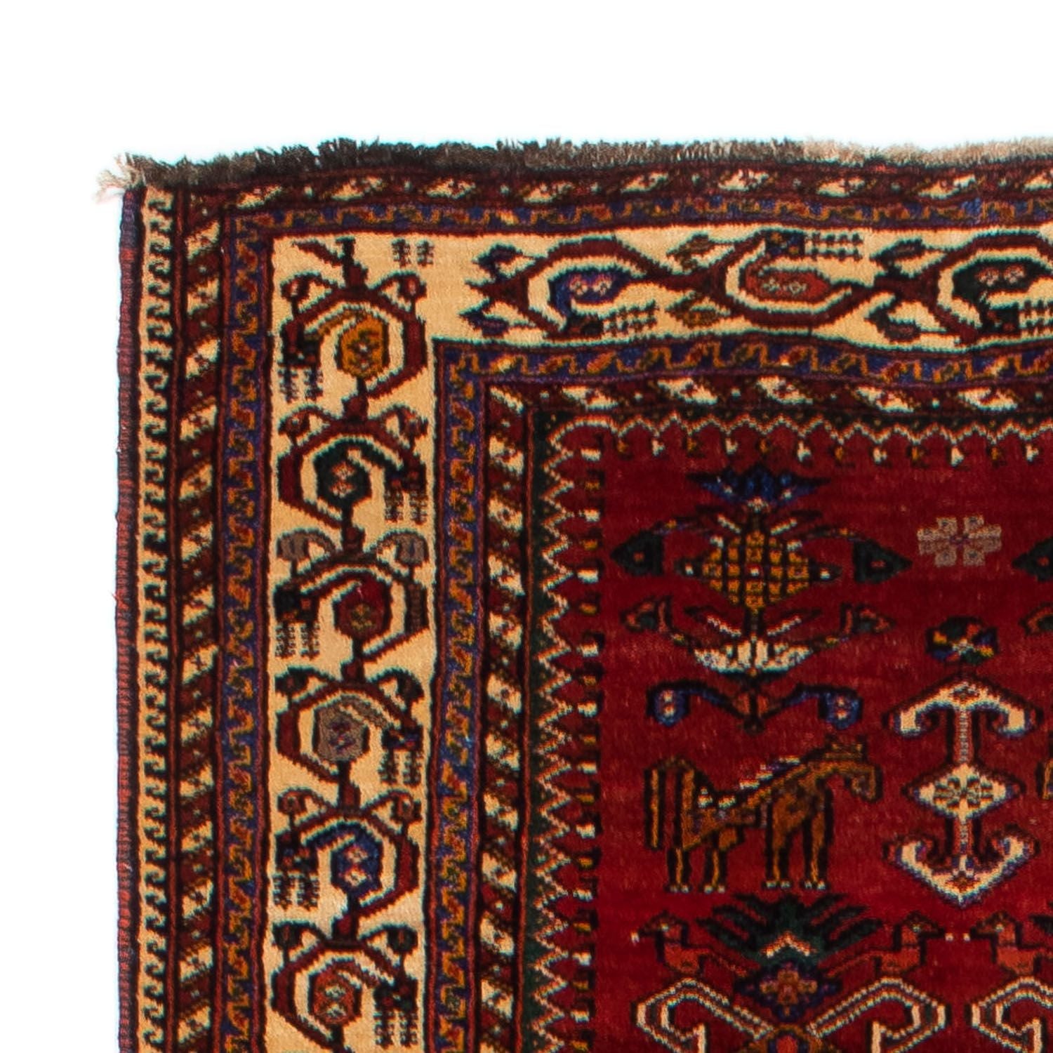 Løber Persisk tæppe - Nomadisk - 337 x 103 cm - mørkerød