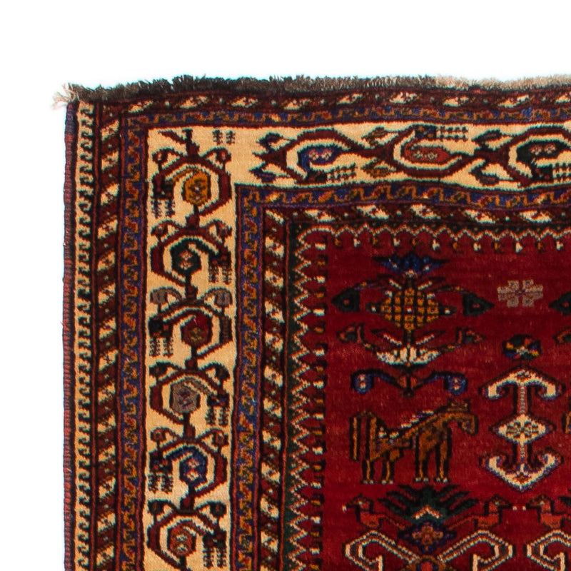 Løber Persisk tæppe - Nomadisk - 337 x 103 cm - mørkerød