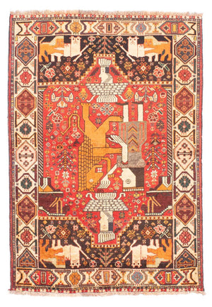 Persisk tæppe - Nomadisk - 155 x 108 cm - mørkerød