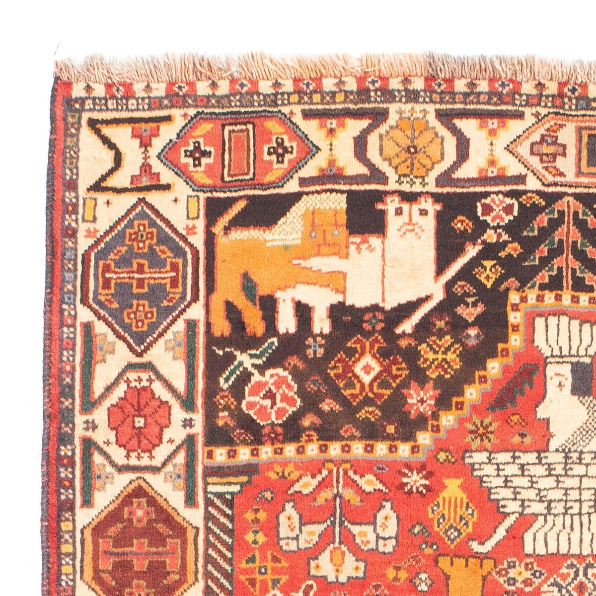 Persisk tæppe - Nomadisk - 155 x 108 cm - mørkerød