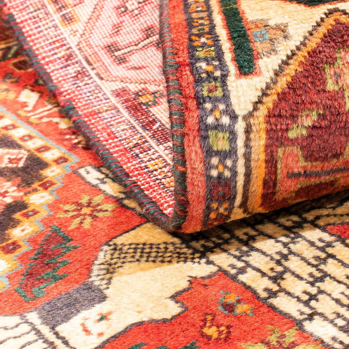 Persisk tæppe - Nomadisk - 155 x 108 cm - mørkerød