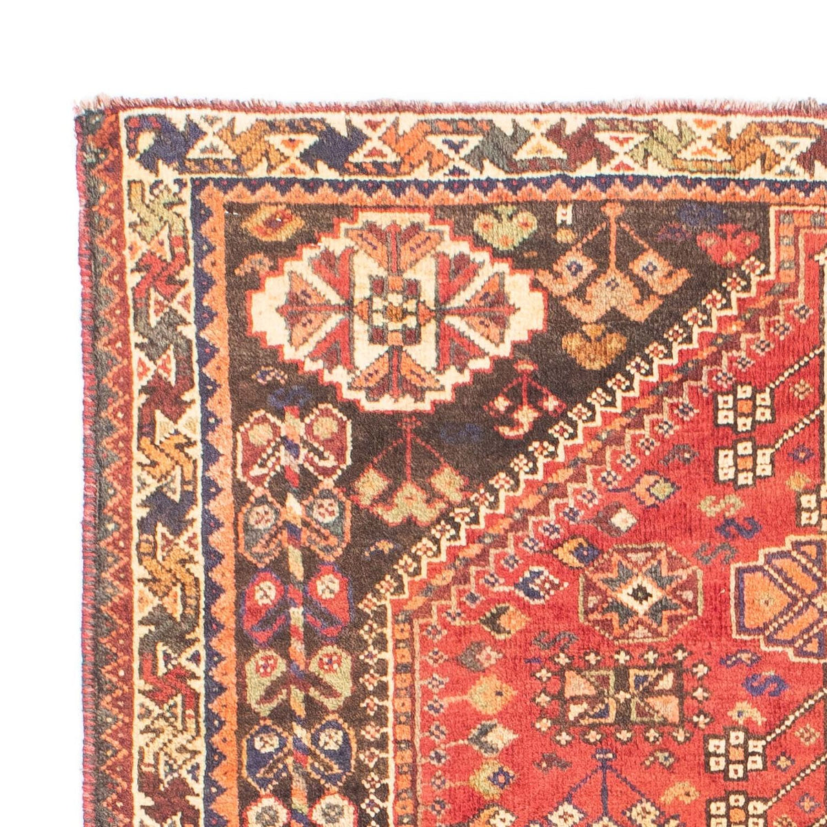 Persisk tæppe - Nomadisk - 153 x 106 cm - mørkerød