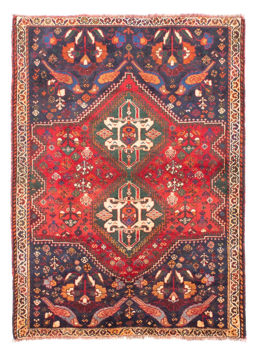 Persisk tæppe - Nomadisk - 156 x 114 cm - mørkerød
