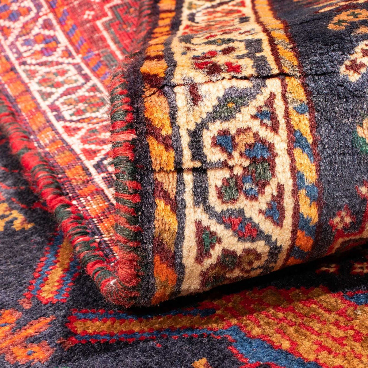 Persisk tæppe - Nomadisk - 156 x 114 cm - mørkerød