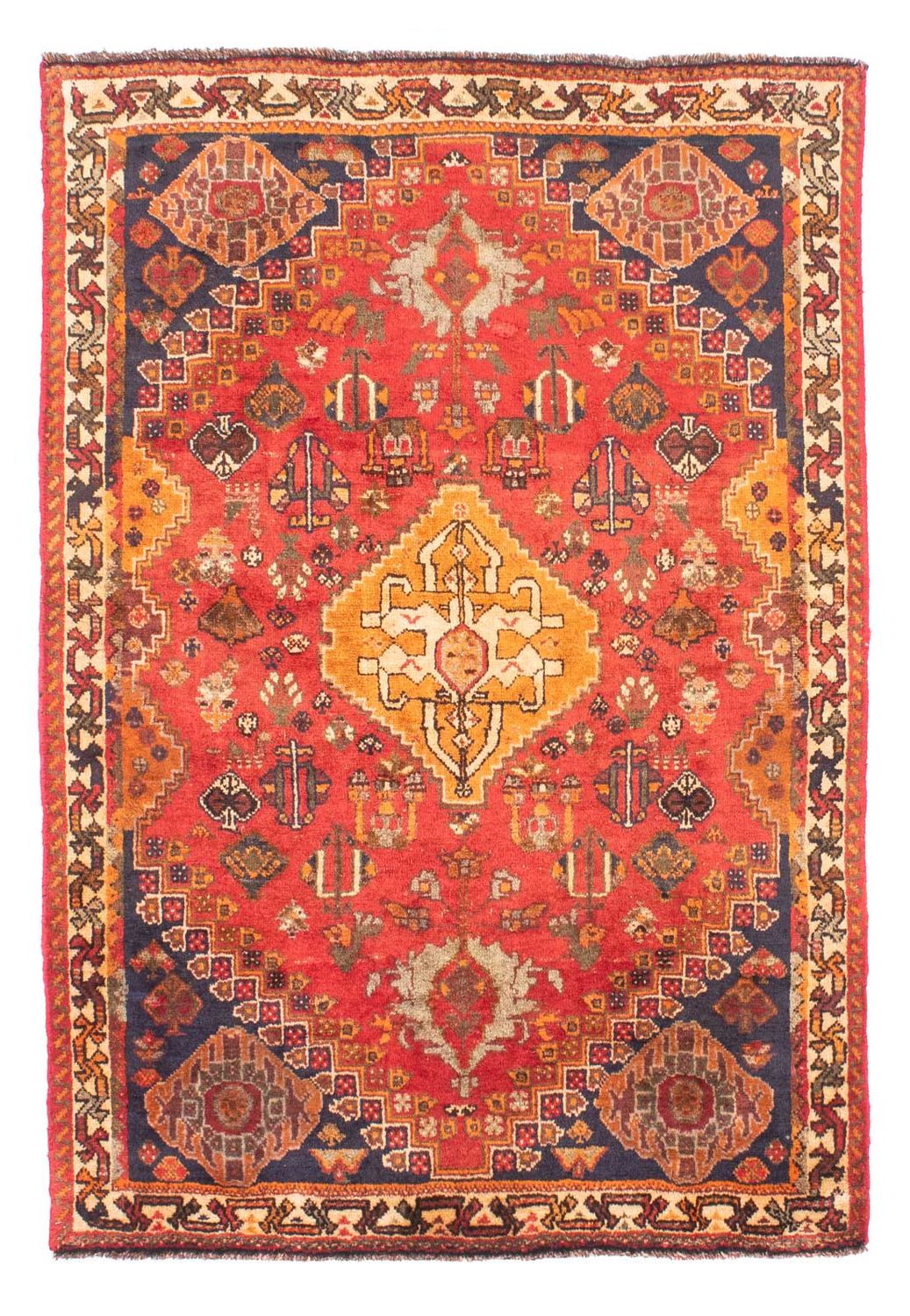 Persisk tæppe - Nomadisk - 159 x 106 cm - mørkerød