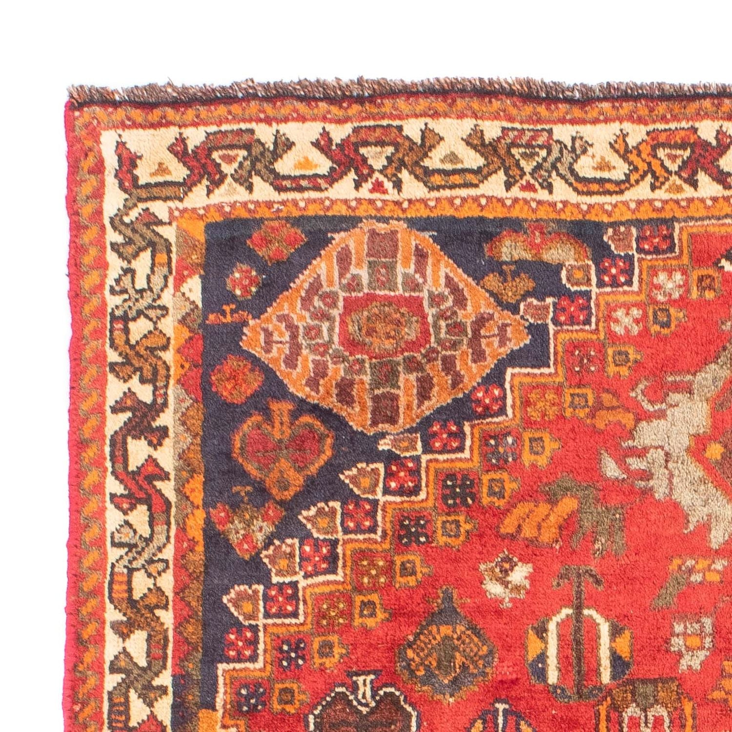 Persisk tæppe - Nomadisk - 159 x 106 cm - mørkerød
