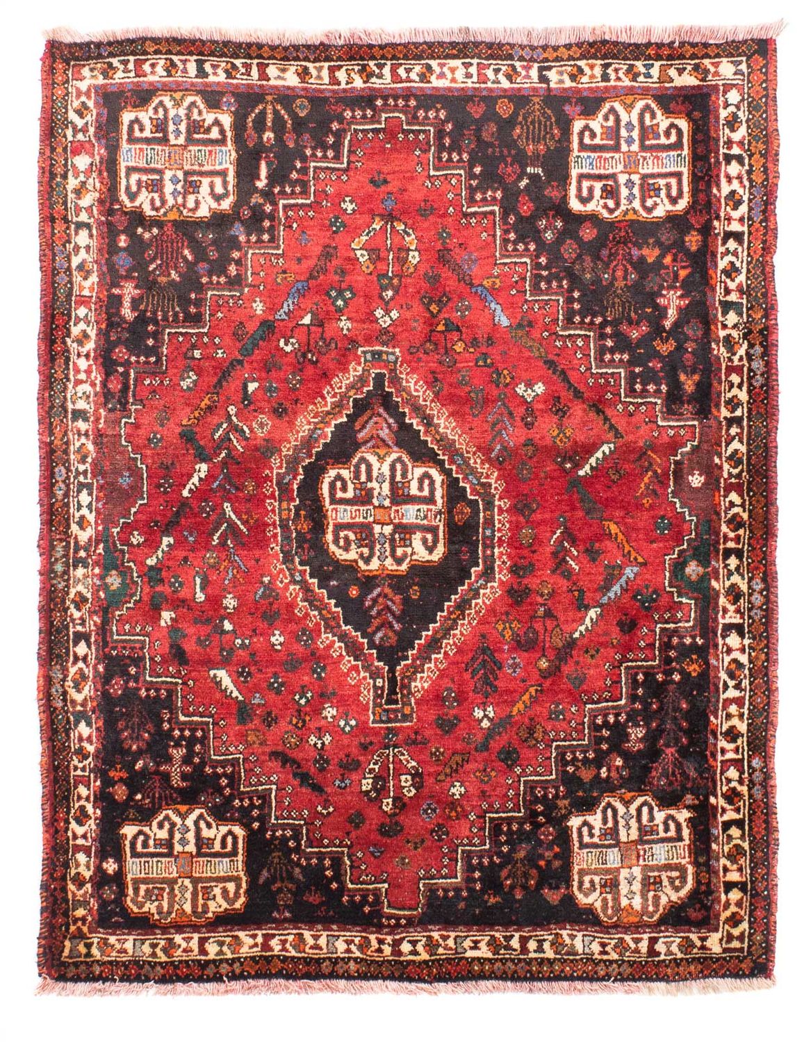 Persisk tæppe - Nomadisk - 162 x 117 cm - mørkerød