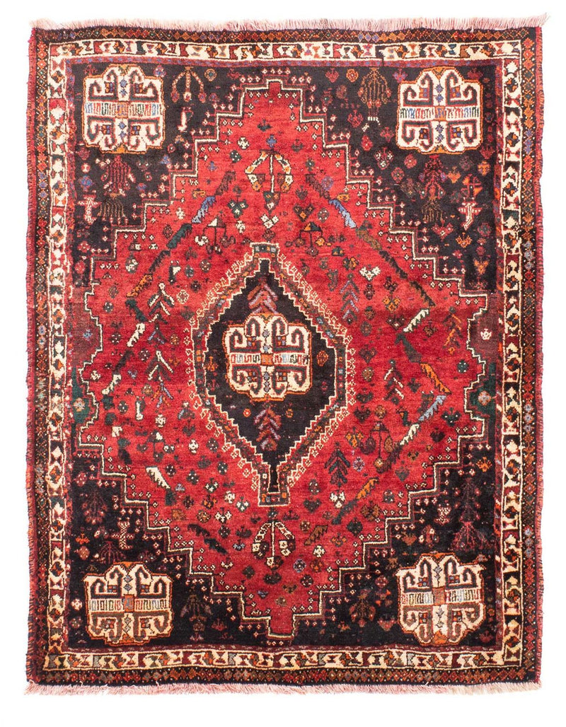 Persisk tæppe - Nomadisk - 162 x 117 cm - mørkerød