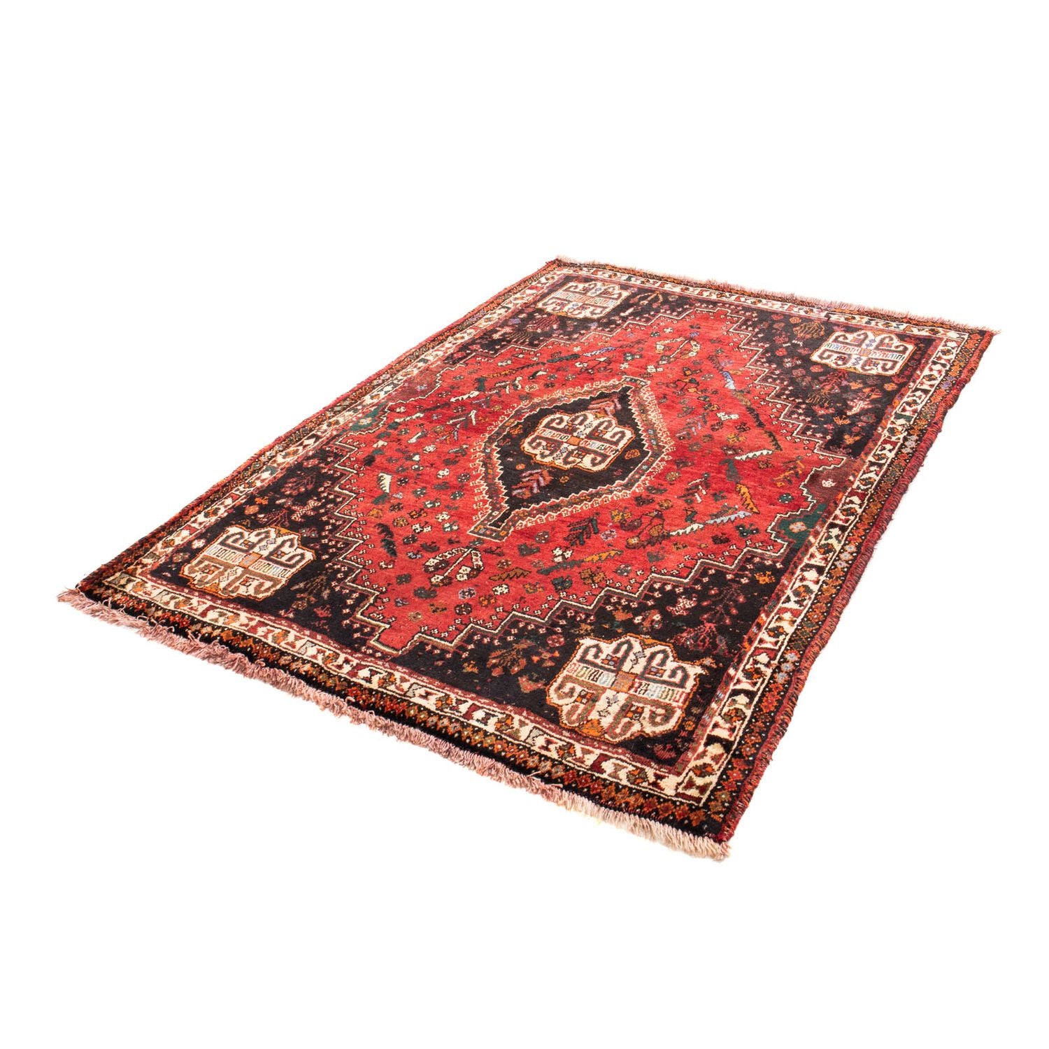 Persisk tæppe - Nomadisk - 162 x 117 cm - mørkerød