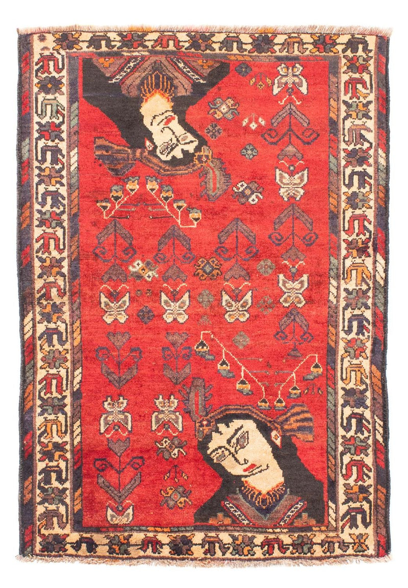 Persisk tæppe - Nomadisk - 155 x 110 cm - mørkerød