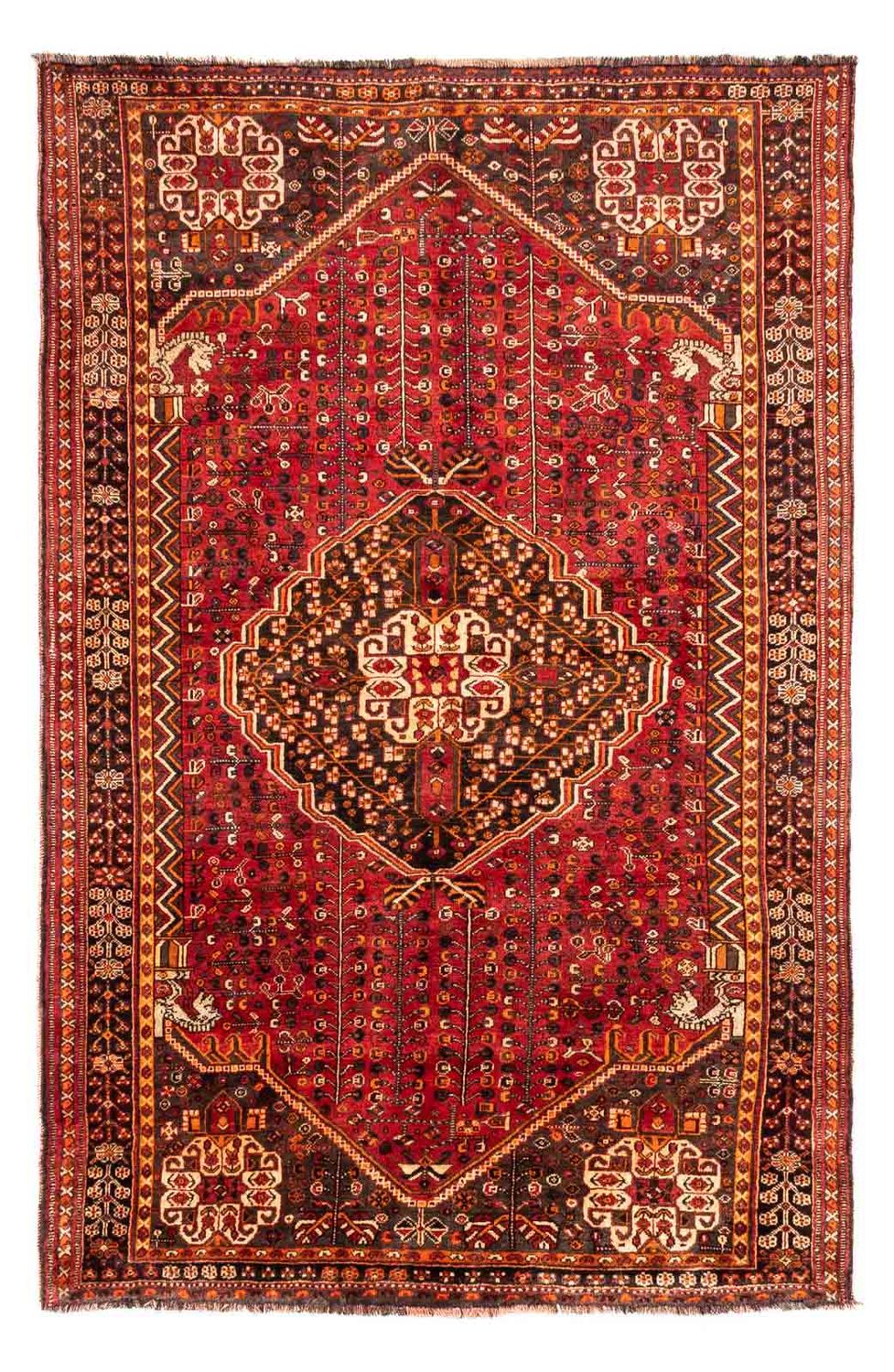 Persisk tæppe - Nomadisk - 250 x 160 cm - mørkerød