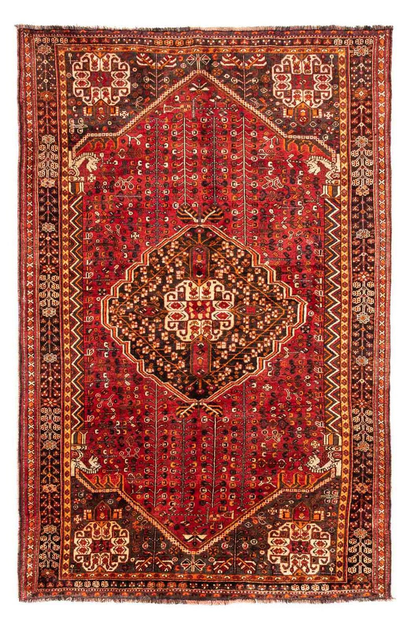 Persisk tæppe - Nomadisk - 250 x 160 cm - mørkerød