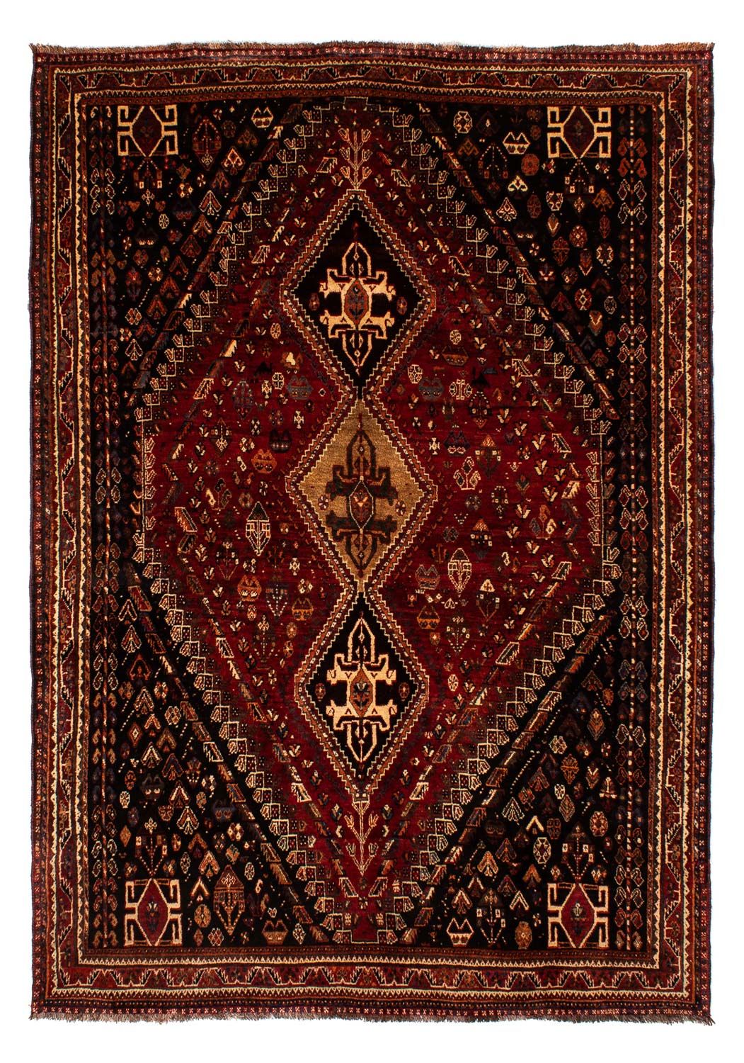 Persisk tæppe - Nomadisk - 266 x 187 cm - mørkerød