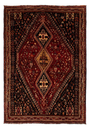 Persisk tæppe - Nomadisk - 266 x 187 cm - mørkerød