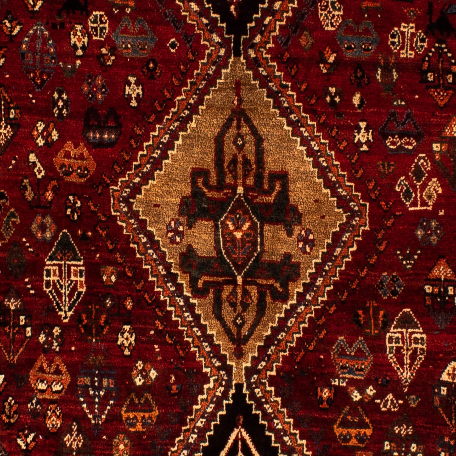 Persisk tæppe - Nomadisk - 266 x 187 cm - mørkerød