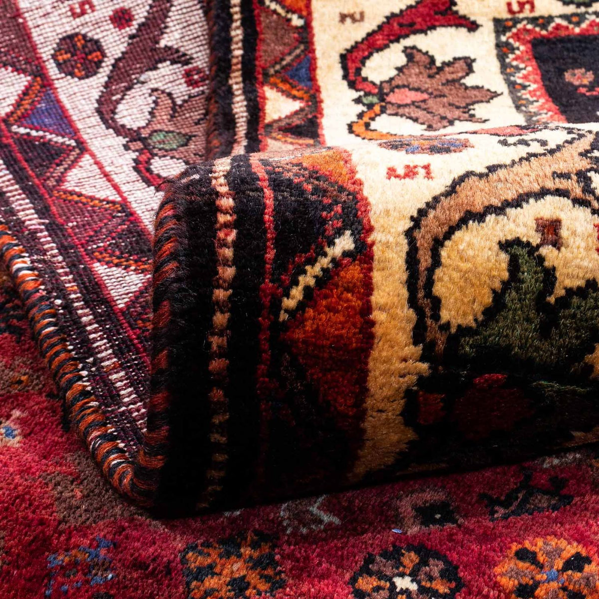 Persisk tæppe - Nomadisk - 270 x 180 cm - mørkerød